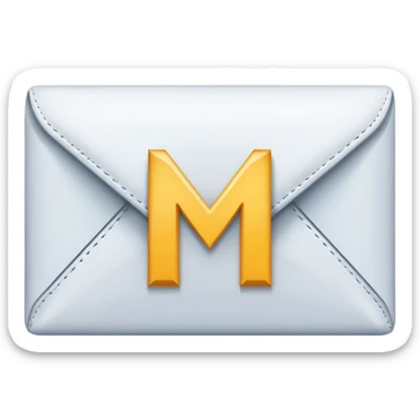 the letter M in the mail icon sticker