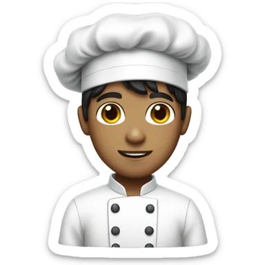 Boy with dark hair dressed as sous-chef  sticker