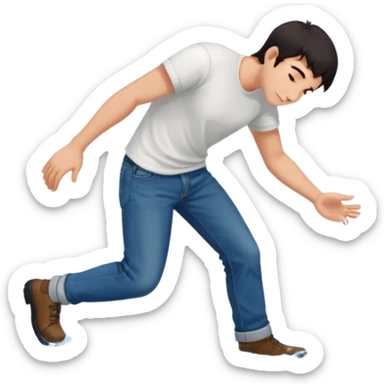 apple style emoji of a man sprawled face down in a puddle sticker