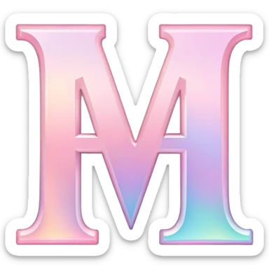 Iridescent pastel pink romantic formal elegant sophisticated cultured neat pretty beautiful Font setting icon with letter H sticker