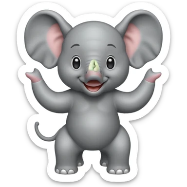 Design a dancing elephant emoji sticker