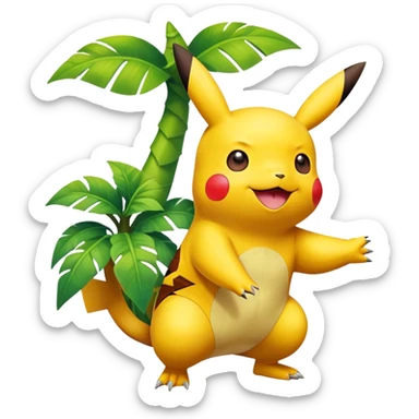 pikachu and tropius sticker