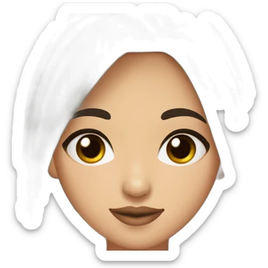 kazakh woman with black double bun hair and eye liner sticker