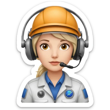 A female Space and satellite engineer sticker