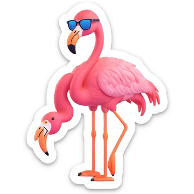 flamingo with sunglasses sitting down sticker