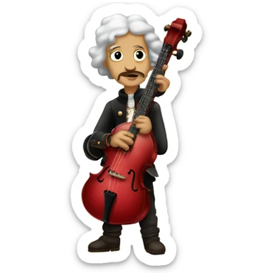 Vivaldi standing Baroque Red old chibi banjo sticker