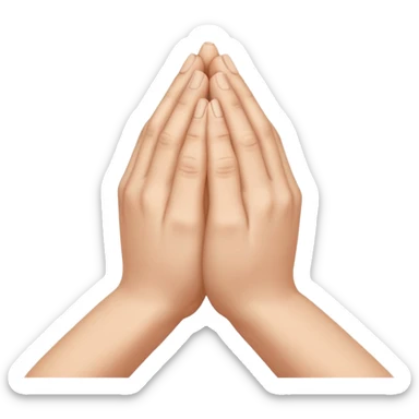 Caucasian hands pressed together, praying sticker
