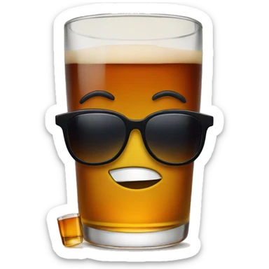Emoji with sunglasses and a glas of whiskey sticker