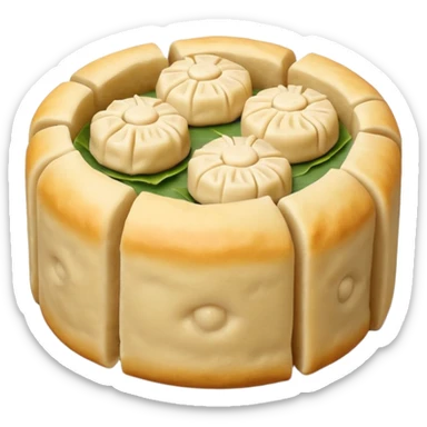 siu mai (a type of dim sum, just 1 cube of white color fish patty wrapped by yellow dough, leaving only the top part unwrapped, shape looks like short cylinder shape) sticker