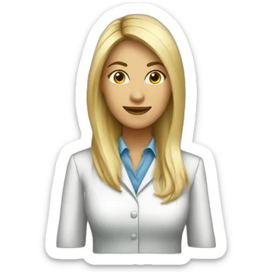 mujer conferencista blanca pelo largo liso negro  sticker