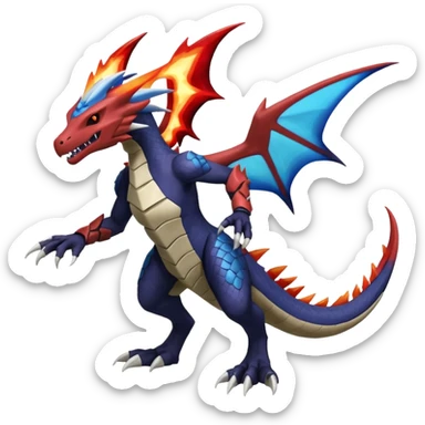 Noivern-Latios-Marowak-Salandit-Fakémon-hybrid-creature (full body)  sticker