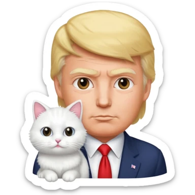 Trump with a cat sticker