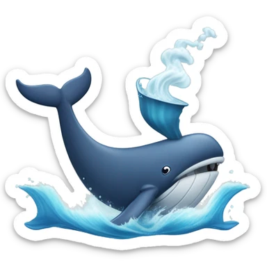 Whale breaching water with a siren above to symbolize “whale alert” sticker