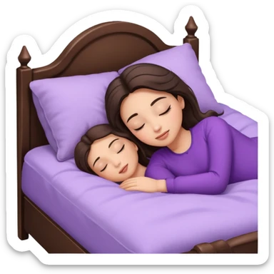 brunette-single-girl-in-lavender-bed-sleeping-pretty-eyelashes-light-skin sticker