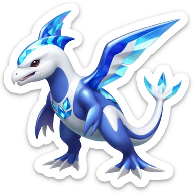 Shiny Kyurem-Kyogre-Latios-Lugia-Fakémon-hybrid-creature (full body)  sticker