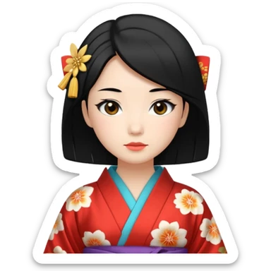 japaneses old culture woman sticker