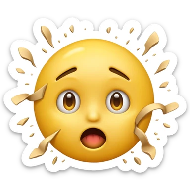 Make a normal classic yellow emoji that’s crashing sticker