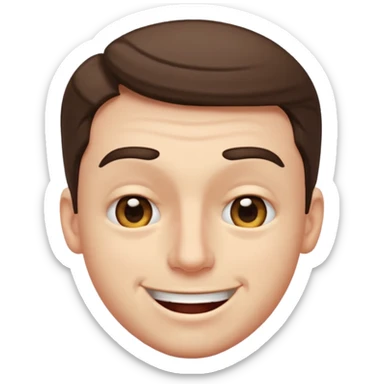 A male squinting his eyes but the mouth is blowing out sticker