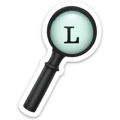 The letter L under a magnifier sticker