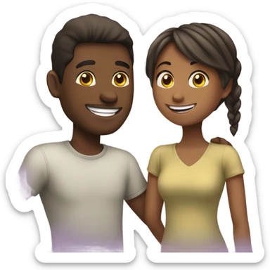 girl with her boyfriend sticker