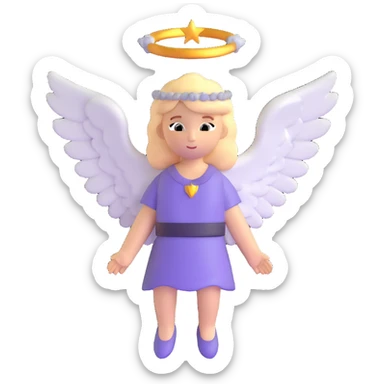 guardian angel with wings and halo from bible sticker