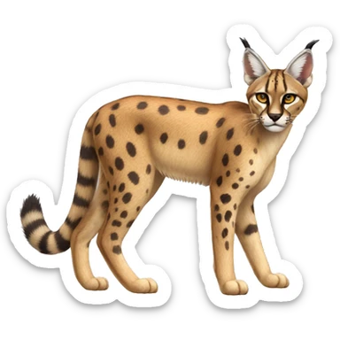 Striped and spotted Lynx-Caracal-Serval-hybrid full body sticker