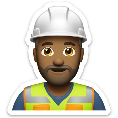 construction worker with a short blonde beard sticker