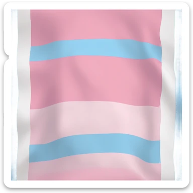 transgender pride flag with five horizontal stripes: light blue, pink, white, pink, and light blue sticker