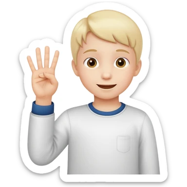 child counting on fingers, cheerful and educational sticker