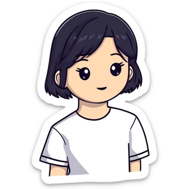 Jennie from BLACKPINK K-pop idol with black hair sticker