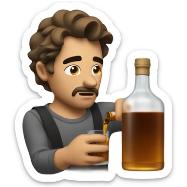 Pouring out whiskey looking concerned  sticker