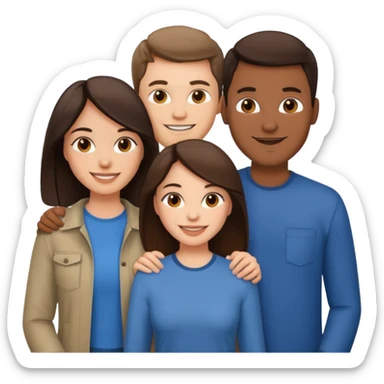 Un trouple deux hommes une femme brune qui sont tous ensemble  sticker