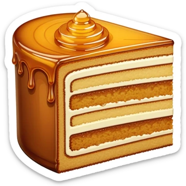 cut honey cake showing layered cross-section sticker