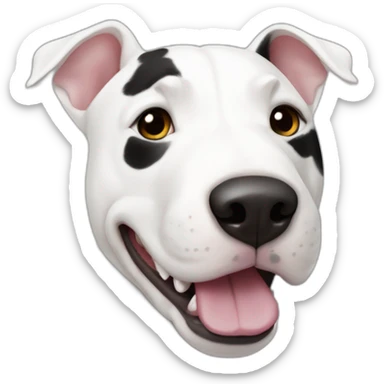 white bull terrier with black spot sticker