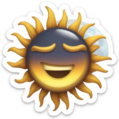 Sun says good morning to moon sticker