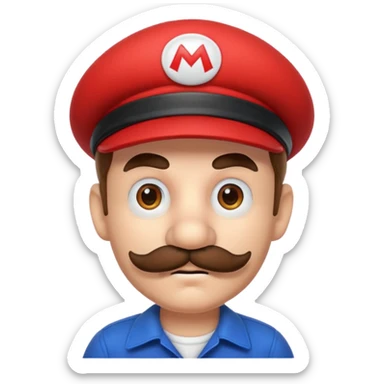 Super Mario with a red hat and mustache sticker