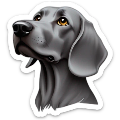 longhair weimaraner profile silhouet sticker