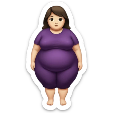 Quiero que crees un emoji tipo 🚷 Pero reemplaza a la persona por una silueta de una mujer obesa sticker