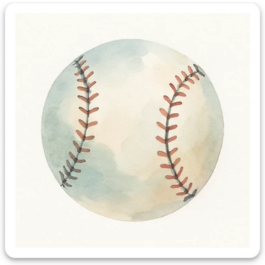 baseball, watercolor art style sticker