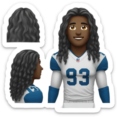 Football player with long hair sticker