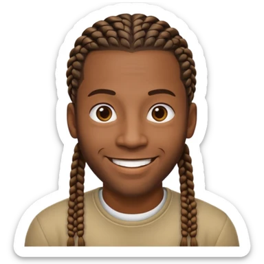 Homme noir avec des tresses collées sticker