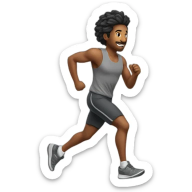 homme jogging métisse cheveux court sticker