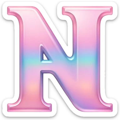 Iridescent pastel pink Font setting icon with letter H sticker