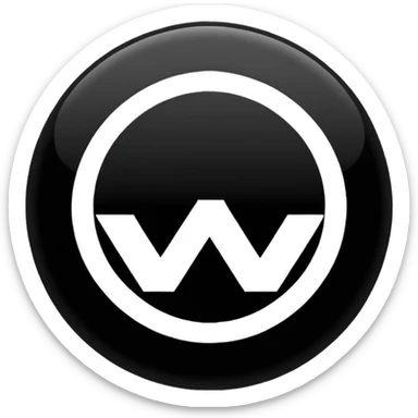 Black circle with “MB” written on in the middle of it. Nothing else no holes or anything. sticker