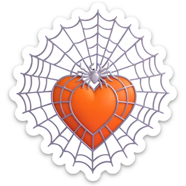 gothic heart, royal blue velvet, silver spiderweb overlay, dramatic and elegant sticker