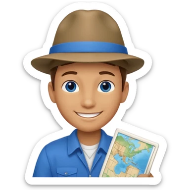 boy tour guide in USA,  sticker