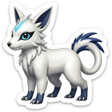 Shiny White with black markings Linoone-Absol-Trico-Hybrid (Full body) sticker