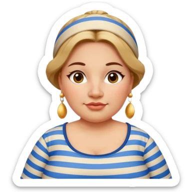 venice gondolier woman fat earring wearing sticker