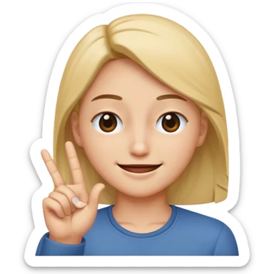 one eye close like giving a blink with hand pointed  sticker