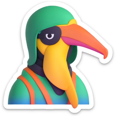 Louisiana themed ski mask with pelican and bayou design sticker